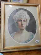 A fine Edwardian/Victorian oil on board of a lady in a later frame. COLLECT ONLY.