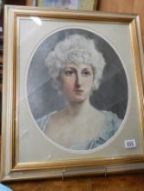 A fine Edwardian/Victorian oil on board of a lady in a later frame. COLLECT ONLY.