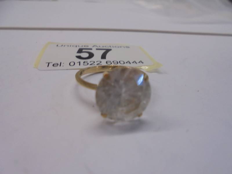 A 9ct gold ring set white stone, size K, 2.8 grams. - Image 2 of 3