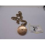 A 9ct gold locket on a 9ct gold chain, 15.8 grams.