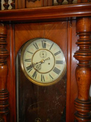 A double weight wall clock all complete but does need attention, COLLECT ONLY. - Image 2 of 2