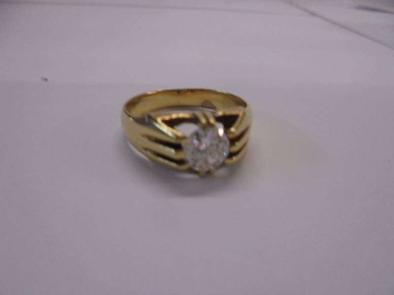 A half carat diamond ring tests as 18ct gold, size N, 5.5 grams. - Image 2 of 2