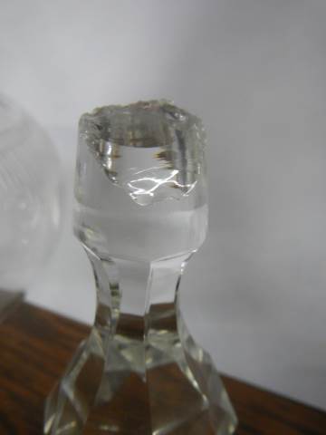 A pair of early 20th century glass decanters, one stopper chipped. - Image 3 of 3