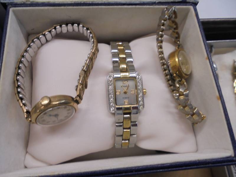 Eight ladies wrist watches and a pendant watch. - Image 2 of 4