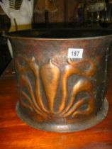 A good arts and crafts copper jardiniere, 40 cm diameter, COLLECT ONLY.