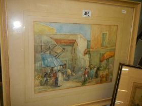 A late Victorian framed and glazed watercolour signed V Fawcett, COLLECT ONLY.
