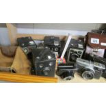 A collection of vintage camera's including Brownie and folding examples etc.,