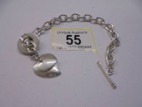 A silver (925) bracelet, 27.84 grams.