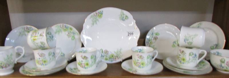A 21 piece floral decorated china tea set. COLLECT ONLY.
