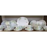 A 21 piece floral decorated china tea set. COLLECT ONLY.