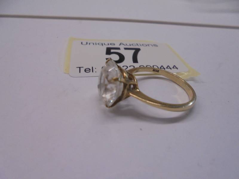 A 9ct gold ring set white stone, size K, 2.8 grams. - Image 3 of 3