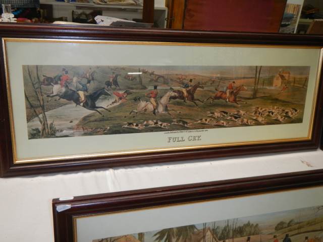 A framed and glazed good set of four hunting scenes. COLLECT ONLY. - Image 3 of 9