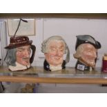 Three Royal Doulton character jugs - Robin Hood, The Lawyer and The Compleat Angler.