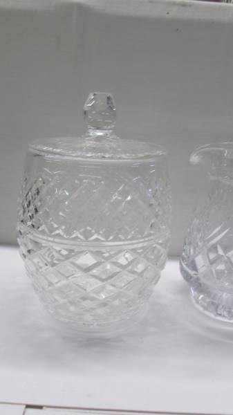 A cut glass biscuit/cookie jar, jug and 3 half pint tankards., COLLECT ONLY. - Image 3 of 4