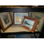 Four good framed and glazed prints including 'The Stalking'. COLLECT ONLY.