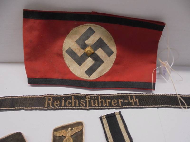 German badges and bands including Iron Cross 2nd class, SS armband, SS skull pin etc., - Image 4 of 10
