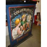 A 1980'S double sided hand painted & signed Thwaites Brewery pictorial pub sign 'Collier's Rest'
