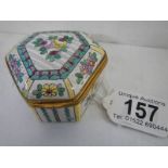 A good early 20th century hand painted porcelain patch/pill box.