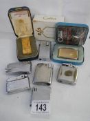 A good lot of cigarette lighters including cased Ronson and Calibri.