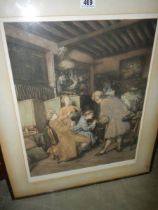 A framed and glazed engraving of an art forger signed Albert Galian, COLLECT ONLY.