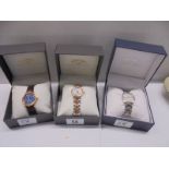 Three good boxed Rotary ladies wrist watches.