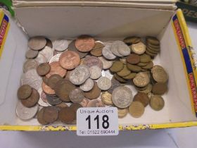 A mixed lot of coins including pennies, half pennies, threepences etc.,