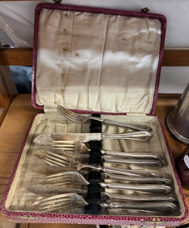 A quantity pewter tankards & EPNS cutlery etc. - Image 2 of 5