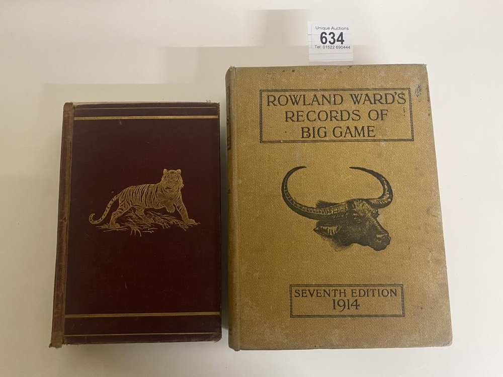 2 classic hunting related books Rowland Ward's Record of Big Games Seventh Edition 1914 and Wild