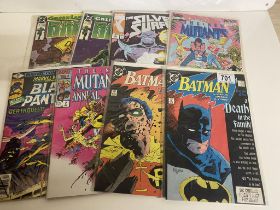 Comics including Marvel and DC, Batman Death in the Family 426, 428, Silver Surfer 50, Emerald