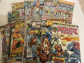 A collection of mainly 1970s Marvel comics including Werewolf by Night, Where Monsters Dwell, The