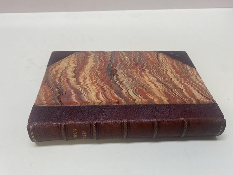 Bewick, Thomas and John Select Fables 1820 - bound in leather with marbled end papers - some foxing - Image 3 of 5