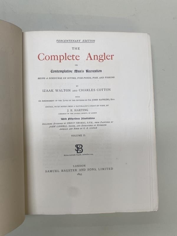 Walton's The Complete Angler Vols I & II, 1893 - Image 3 of 4