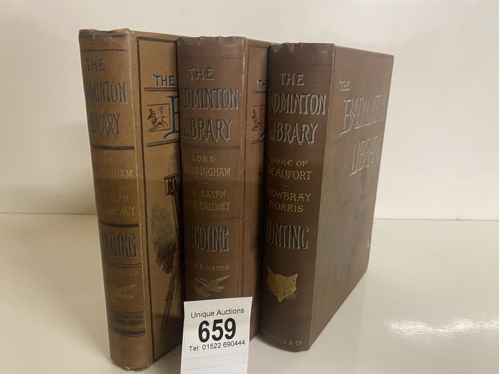 The Badminton Library of Shooting 1886 and 1893 editions and The Badminton Library of Hunting 1906