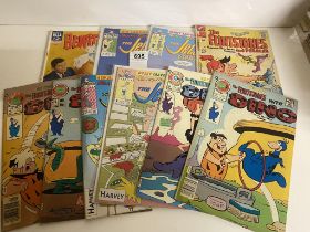 A collection of vintage comics including Bewitched and The Flintstones