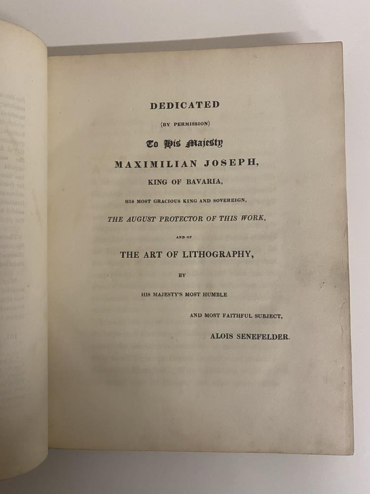 History of Lithography by Alois Senefelder, 1819, lovely bound copy but tear to one page and - Image 8 of 8