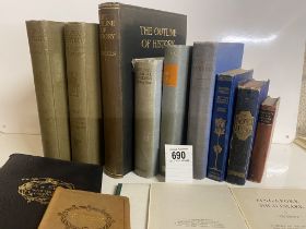 A mixed lot of antiquarian and collectable books including Outpost Singapore, European History by