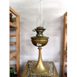 A brass Hinks oil lamp
