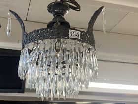 A good triple row hall chandelier, re-wired