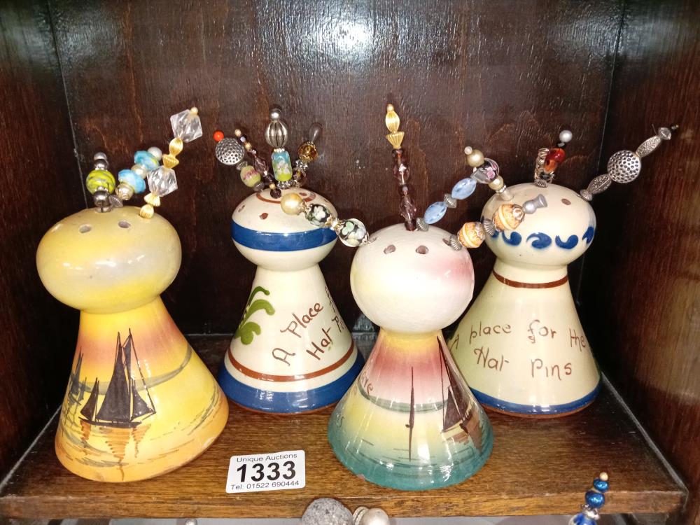 7 Torquay ware hat pin stands - Image 2 of 3