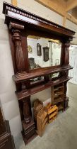 A good quality mahogany fire surround with over-mantle mirror
