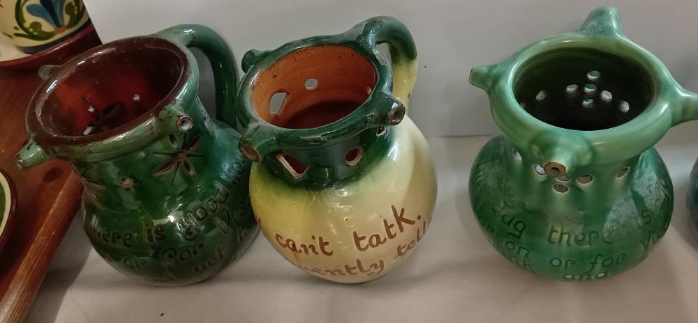 6 Pottery puzzle jugs including CH Brannum - Image 2 of 3