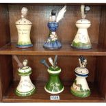 6 Torquay ware hat pin stands