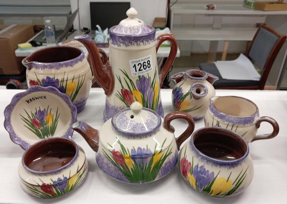 A Long Park Torquay pottery crocus pattern tea set etc.