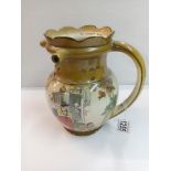 A Burgess & Leigh burleigh ware pictorial puzzle jug. Height 20cm