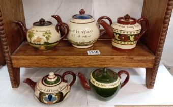 5 Torquay pottery teapots