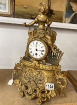 A French spelter mantle clock