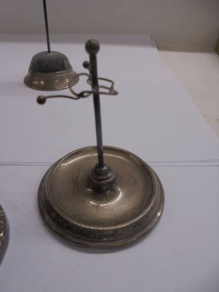 Four silver hat pin stands and two others. - Image 4 of 7