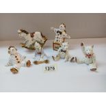 2 Royal Crown Derby Teddies, Rag Doll, clown, rocking horse & Jack in the box