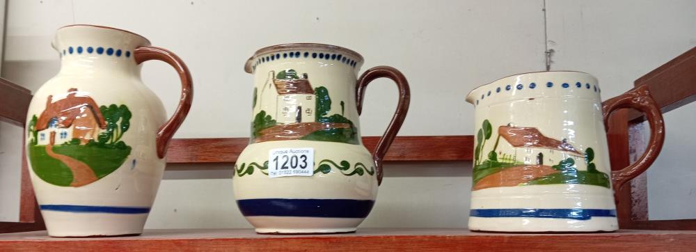 3 Pieces of Torquay pottery jugs