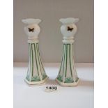 A pair of Aynsley candlesticks 'Victorian Gardens'